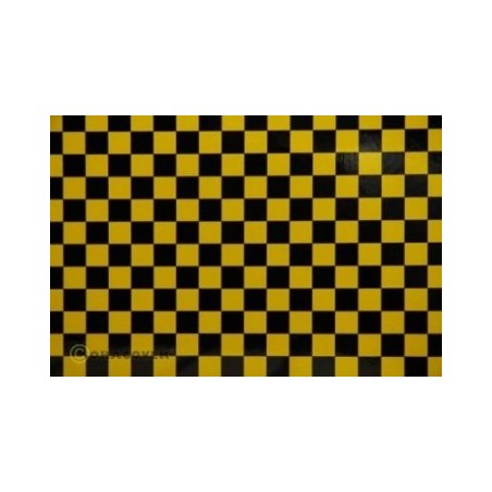 Oracover Fun 4 Yellow-Black Checkered 2m