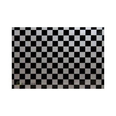 Oracover Fun 4 Silver-Black Checkered 2m