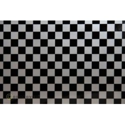 Oracover Fun 4 Silver-Black Checkered 2m