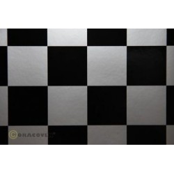 Oracover Fun 5 Silver-Svart Rutig 2m