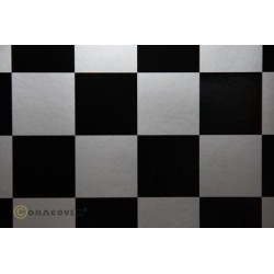 Oracover Fun 5 Silver-Black Checkered 2m