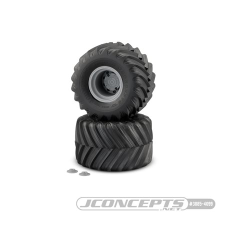 Renegades - yellow compound, pre-mounted on silver 3414S wheels (Fits - Traxxas Maxx & LMT)