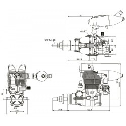 FS-64V 10.46cc 4-Stroke Engine w/ Silencer