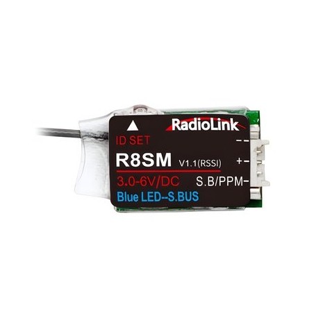 Receiver Mini R8SM 8-channels (T8FB, T8S, T16D, T12D)