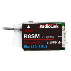 Receiver Mini R8SM 8-channels (T8FB, T8S, T16D, T12D)
