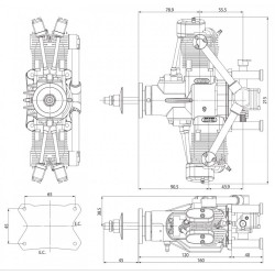 FG-41TS 41cc 4-takts Twin Bensinmotor