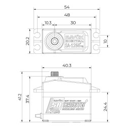SA-1256TG Plus Servo 20Kg 0,15s Alu Coreless Titanium Gear