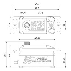 SB-2265MG Plus Servo 13Kg 0,08s HV Brushless Metalldrev Lågt