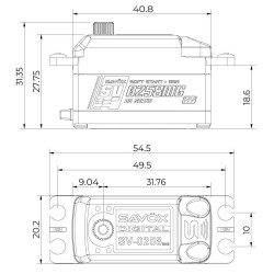 SV-0258MG Servo 8Kg 0,11s HV Metalldrev Lågprofil