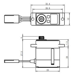 SV-1232MG Servo 5Kg 0,05s HV Alu Coreless Metalldrev Mikro