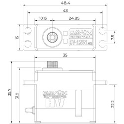 SV-1261MG Servo 20Kg 0,095s HV Alu Coreless Metal Gear Mini