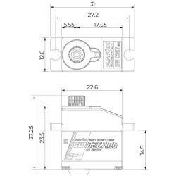 SW-0267MG Servo 6Kg 0,135s Metal Gear Micro WP