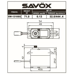 SW-1210SG Plus Servo 32Kg 0,13s HV Alu Coreless Steel Gear WP