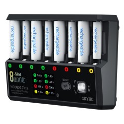 SkyRC NC3000 Octa Charger NiMH/NiCd AA/AAA 0.2-3A PD 65W