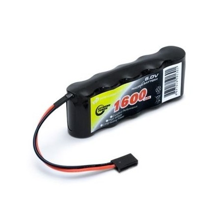 Receiver battery NiMH 6,0V 1600mAh Flat