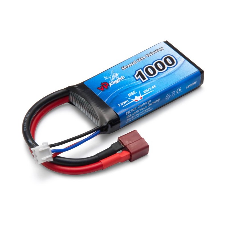 Li-Po Battery 2S 7,4V 1000mAh 25C T-Connector