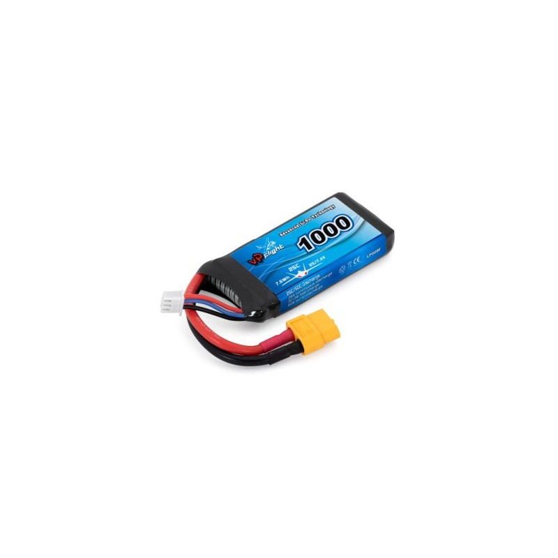 Li-Po Batteri 2S 7,4V 1000mAh 25C XT60-Kontakt