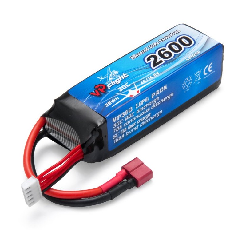 Li-Po Battery 4S 14,8V 2600mAh 30C T-connector