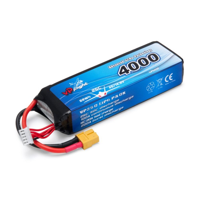 Li-Po Battery 4S 14,8V 4000mAh 25C XT60-Connector