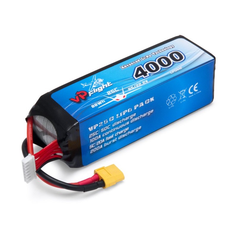 Li-Po Battery 6S 22,2V 4000mAh 25C XT60-Connector