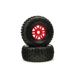 1/7 dBoots Fortress Front/Rear 2.4/3.3 Pre-Mounted Tires 17mm Hex Red (2)