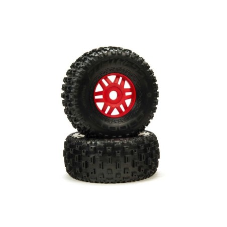 1/7 dBoots Fortress Front/Rear 2.4/3.3 Pre-Mounted Tires 17mm Hex Red (2)