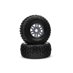 1/7 dBoots Fortress Front/Rear 2.4/3.3 Pre-Mounted Tires 17mm Hex Gunmetal (2)