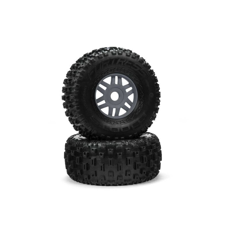 1/7 dBoots Fortress Front/Rear 2.4/3.3 Pre-Mounted Tires 17mm Hex Gunmetal (2)