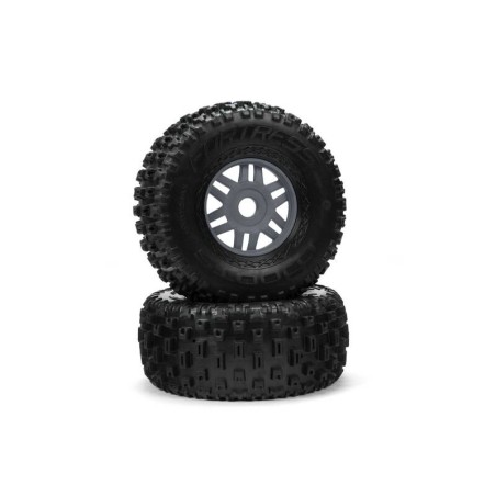 1/7 dBoots Fortress Front/Rear 2.4/3.3 Pre-Mounted Tires 17mm Hex Gunmetal (2)