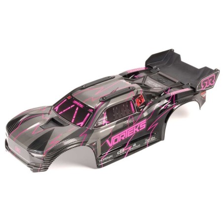 1/10 Painted Decaled Trimmed Body Set with Hidden Body Mount Pink/Black: VORTEKS 2WD