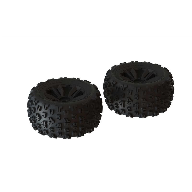 1/8 dBoots Copperhead2 MT Front/Rear 3.8 Pre-Mounted Tires 17mm Hex Black (2)
