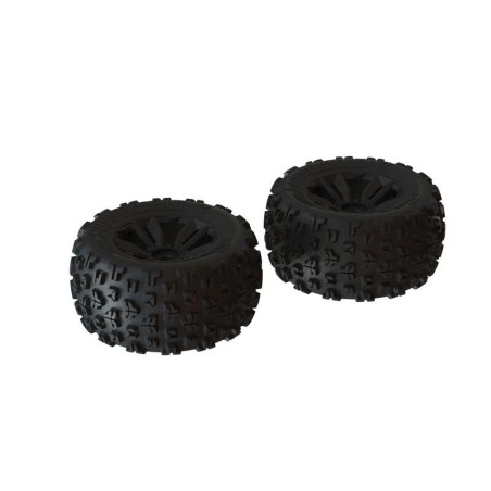 1/8 dBoots Copperhead2 MT Front/Rear 3.8 Pre-Mounted Tires 17mm Hex Black (2)
