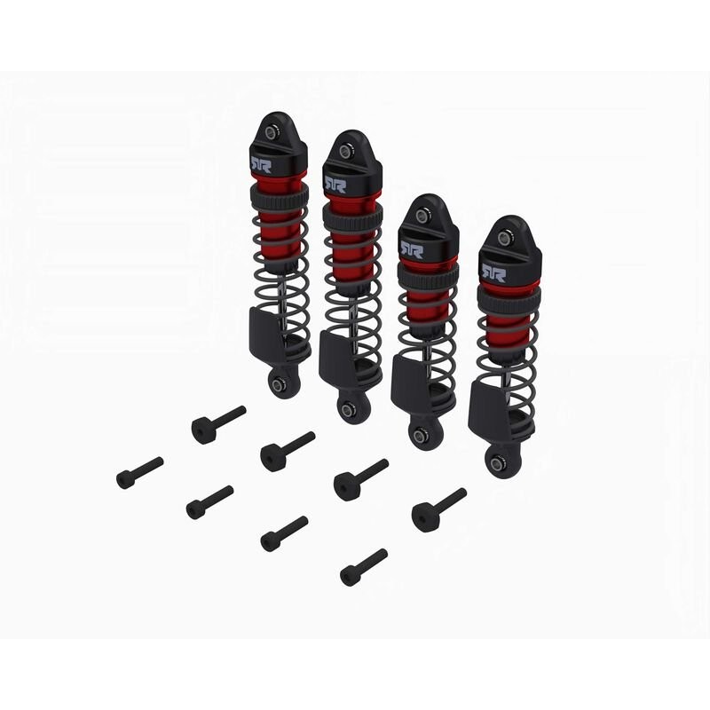 Shock Set Front/Rear Assembled 700 cSt Oil Red (4Pcs): MINI