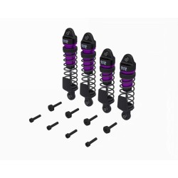 Shock Set Front/Rear Assembled 700 cSt Oil Purple (4Pcs): MINI