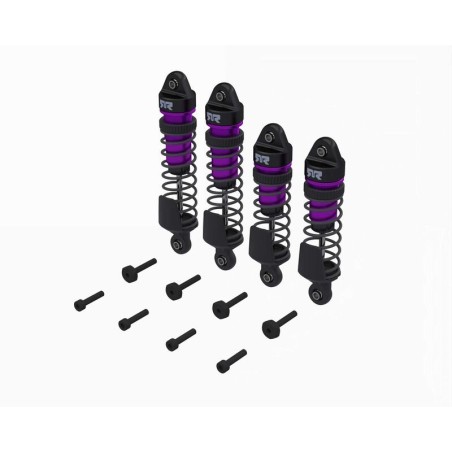 Shock Set Front/Rear Assembled 700 cSt Oil Purple (4Pcs): MINI