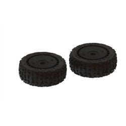 1/8 dBoots Front/Rear 3.3 Pre-Mounted Tires 17mm Hex Black (2): Katar B 6S
