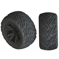 1/10 dBoots Minokawa LP Front/Rear 3.8 Pre-Mounted Tires 17mm Hex Black (2): 4S