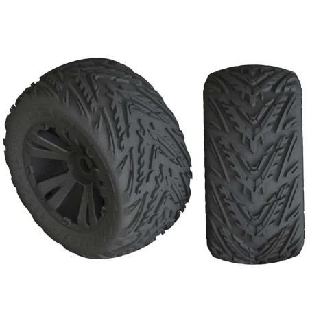 1/10 dBoots Minokawa LP Front/Rear 3.8 Pre-Mounted Tires 17mm Hex Black (2): 4S