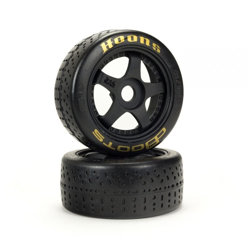 dBoots Hoons 42/100 2.9 Pre-Mounted Belted Tires Gold 17mm Hex 5-Spoke (2)