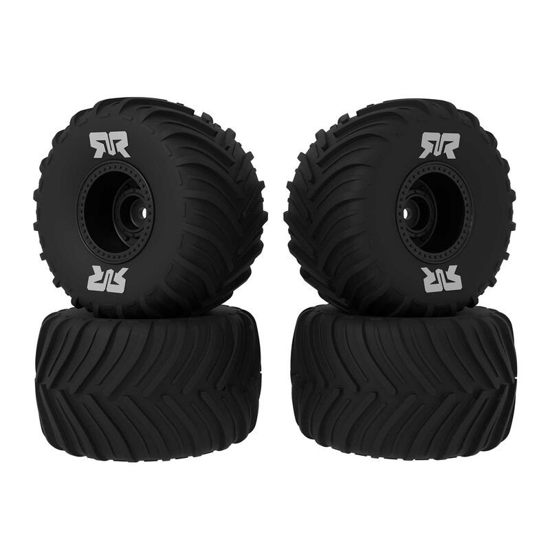 dBoots Chevron Mounted Tire Set Glued Black (2 Pairs): GROM