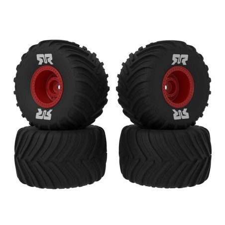 dBoots Chevron MT Tire Set Glued Red (2 Pairs): GROM