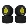 dBoots Chevron MT Tire Set Glued Yellow (2 Pairs): GROM