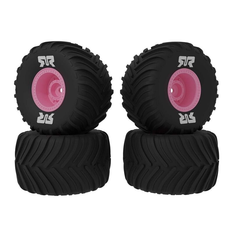 dBoots Chevron MT Tire Set Glued Pink (2): GROM