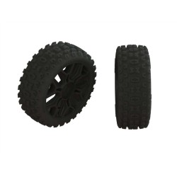 1/8 2HO Front/Rear 3.3 Pre-Mounted Tires 17mm Hex Black (2)
