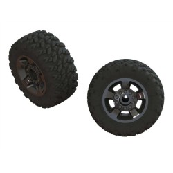 1/10 RAGNAROK MT Front/Rear 2.8 Pre-Mounted Tires ST 14mm Hex Black Chrome (2)