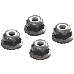 7mm Flanged Nyloc Locknut Silver (4)