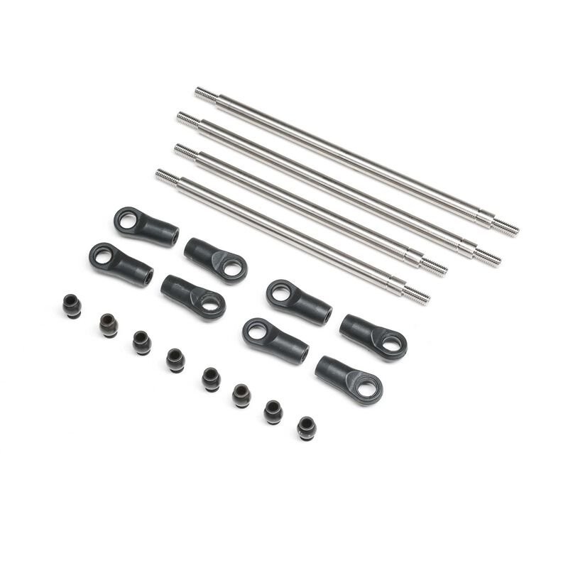 Rear Upper/Lower 4WS Links Set Titanium: AXP8