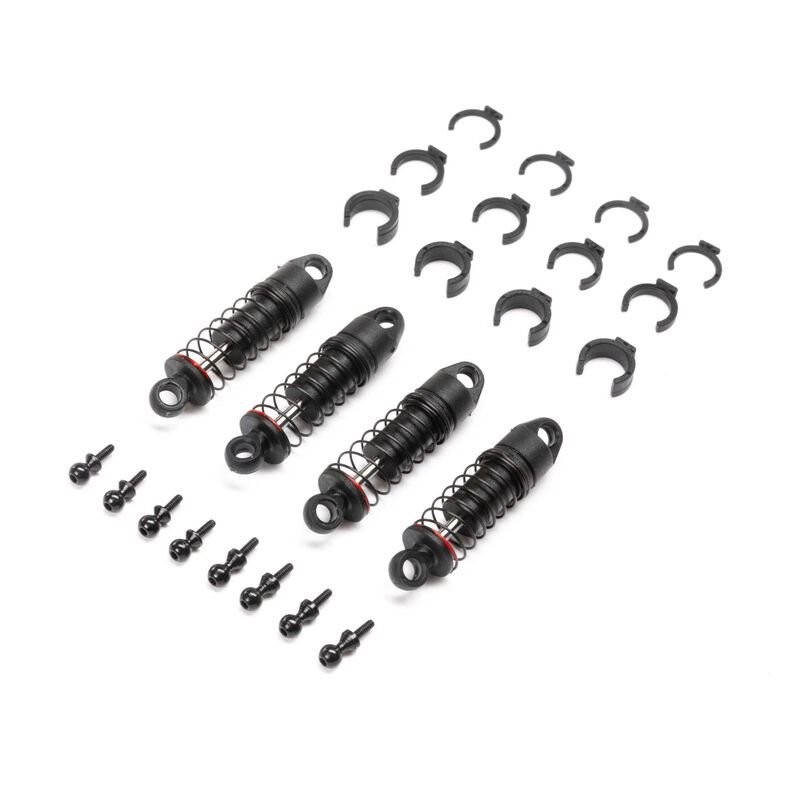 Oil Shock Set 6mm (.213 lbs/in Red): SCX24 (4)
