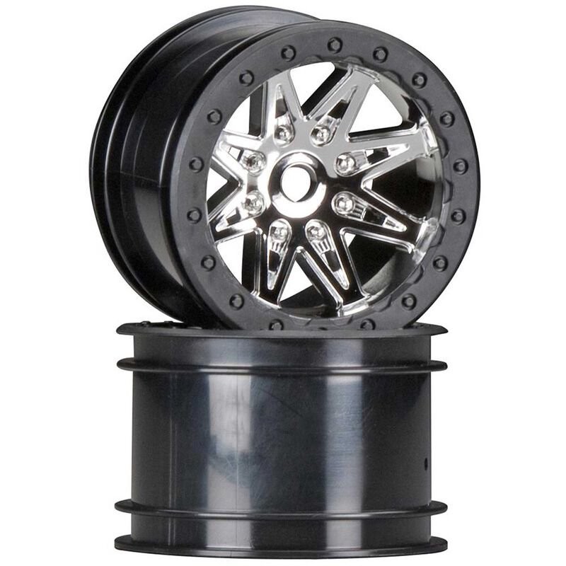 1/10 Rebel 2.2 Wheels 12mm Hex Black Chrome (2)