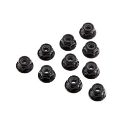 4mm Serrated Nylon Lock Nut Black (10)